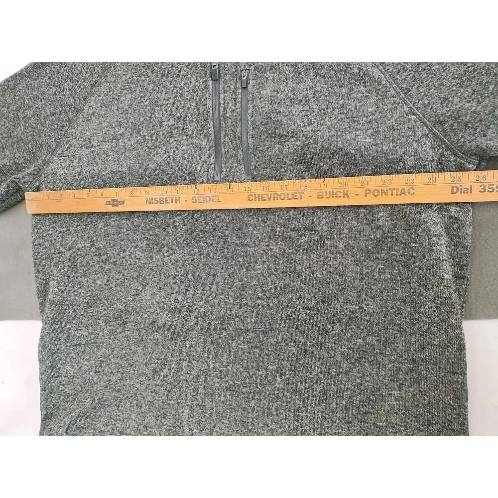 Eddie Bauer 1/4 Zip Pullover Men's XXL Heather Grey Fleece Lined Sweater Shirt